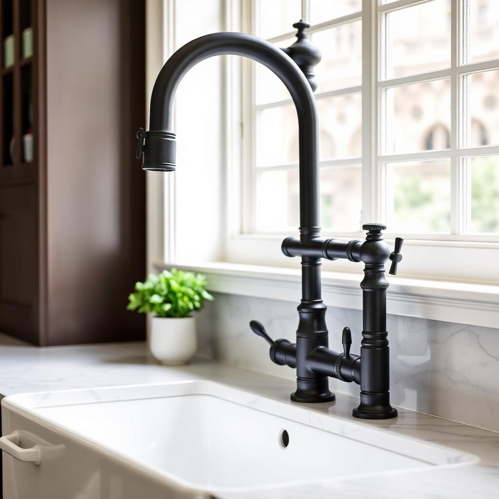 Noir Gooseneck Kitchen Mixer