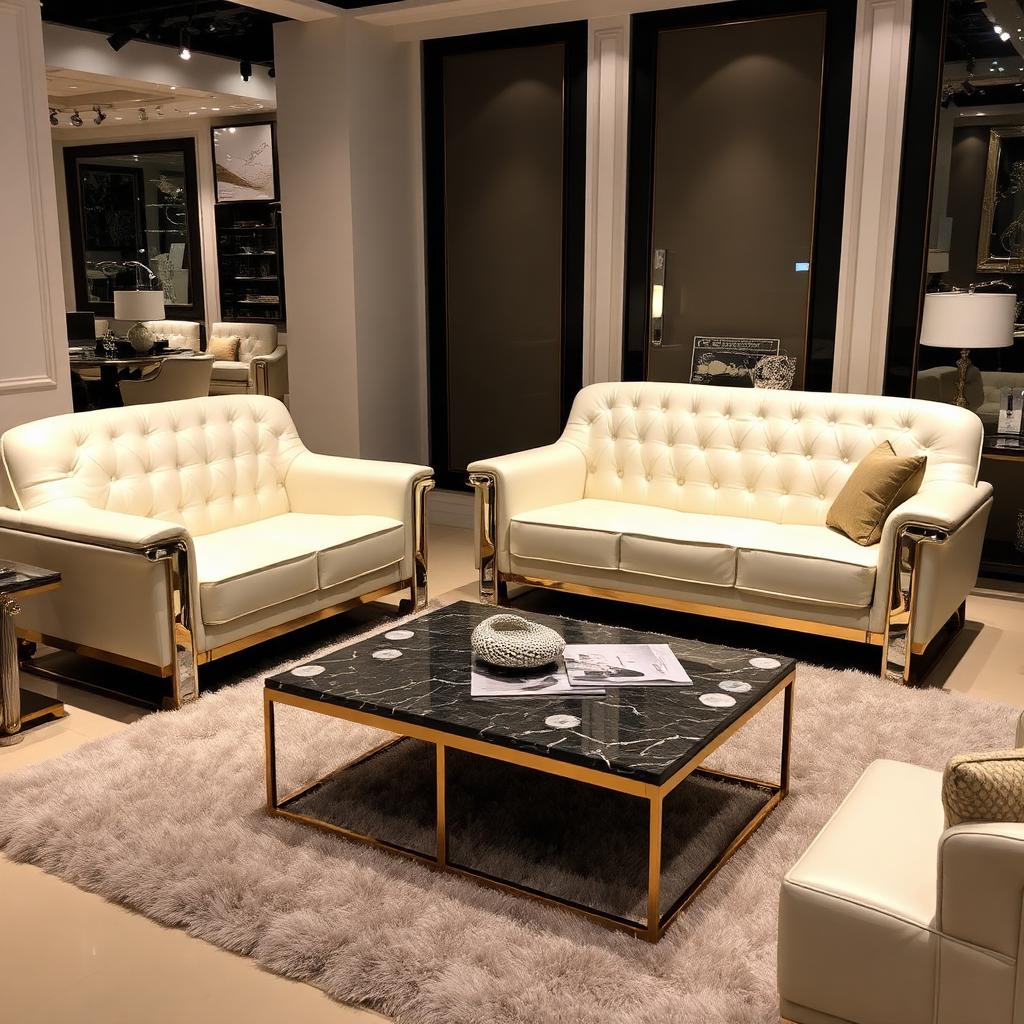 Monaco Ivory Tufted Suite